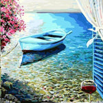 Load image into Gallery viewer, Boat In Blue Water and Wine | Diamond Painting
