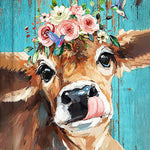 Load image into Gallery viewer, Calf With Flower Crown | Diamond Painting
