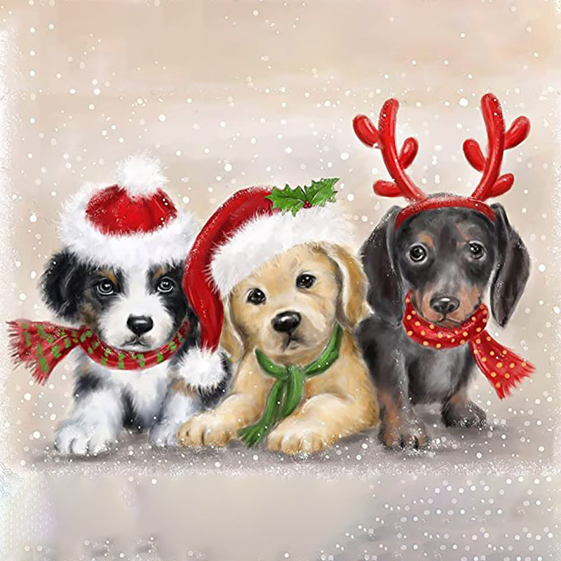 Christmas Puppies | Diamond Painting