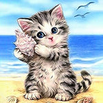 Load image into Gallery viewer, Kitten With Shell | Diamond Painting
