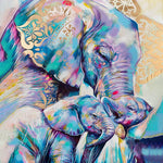 Load image into Gallery viewer, Pastel Elephant With Calves | Diamond Painting
