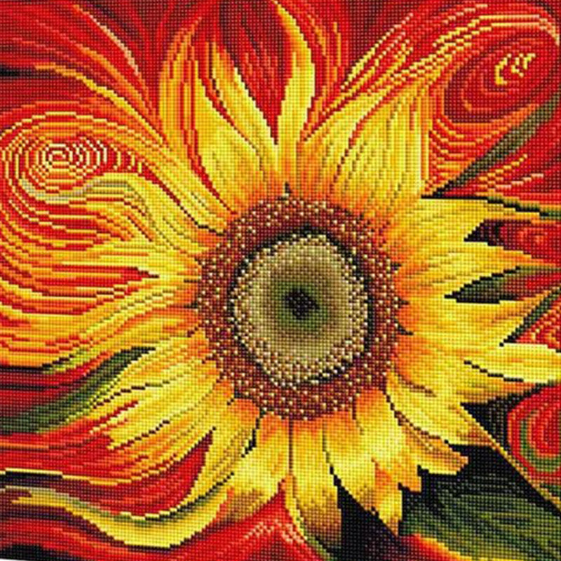 Red Sunflower Diamond Painting