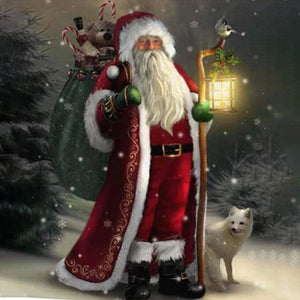 Santa In the Forest Diamond Painting