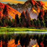 Load image into Gallery viewer, Sunset At The Mountains | Diamond Painting
