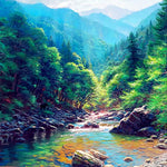 Load image into Gallery viewer, The Mountain And Trees | Diamond Painting
