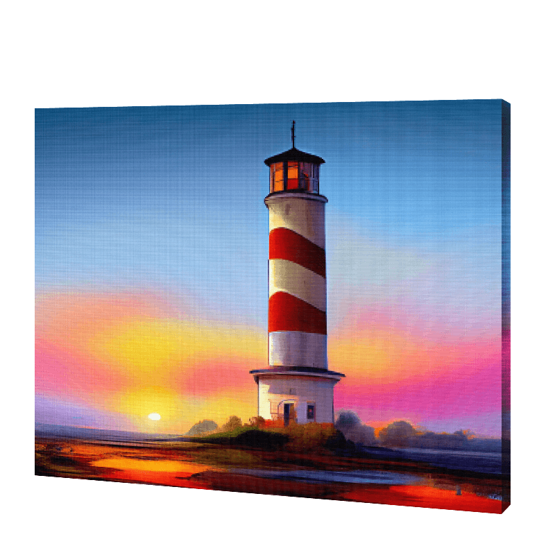 Autumn Sunset Lighthouse | Diamond Painting