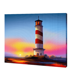 Autumn Sunset Lighthouse | Diamond Painting