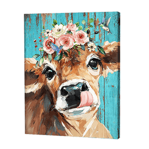 Calf With Flower Crown | Diamond Painting