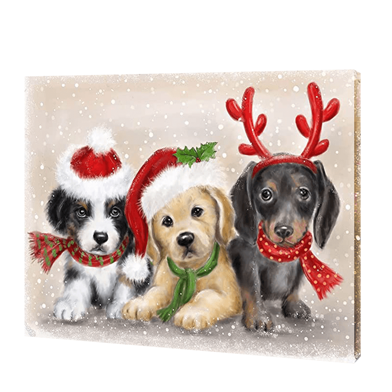 Christmas Puppies | Diamond Painting