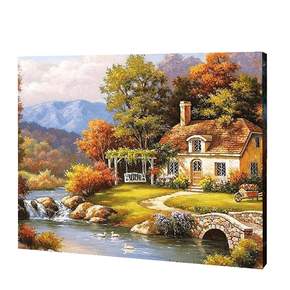 Cottage By the River | Diamond Painting 