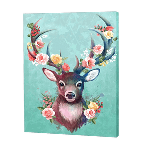 Deer With Flowers | Diamond Painting