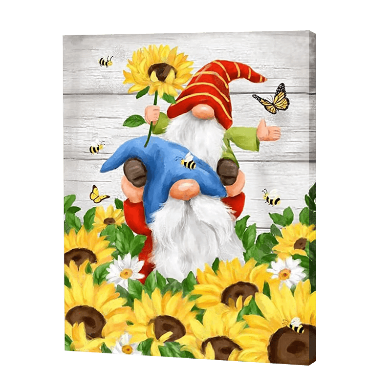 Gnomes With Sunflowers | Diamond Painting