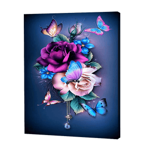 Roses With Butterflies | Diamond Painting