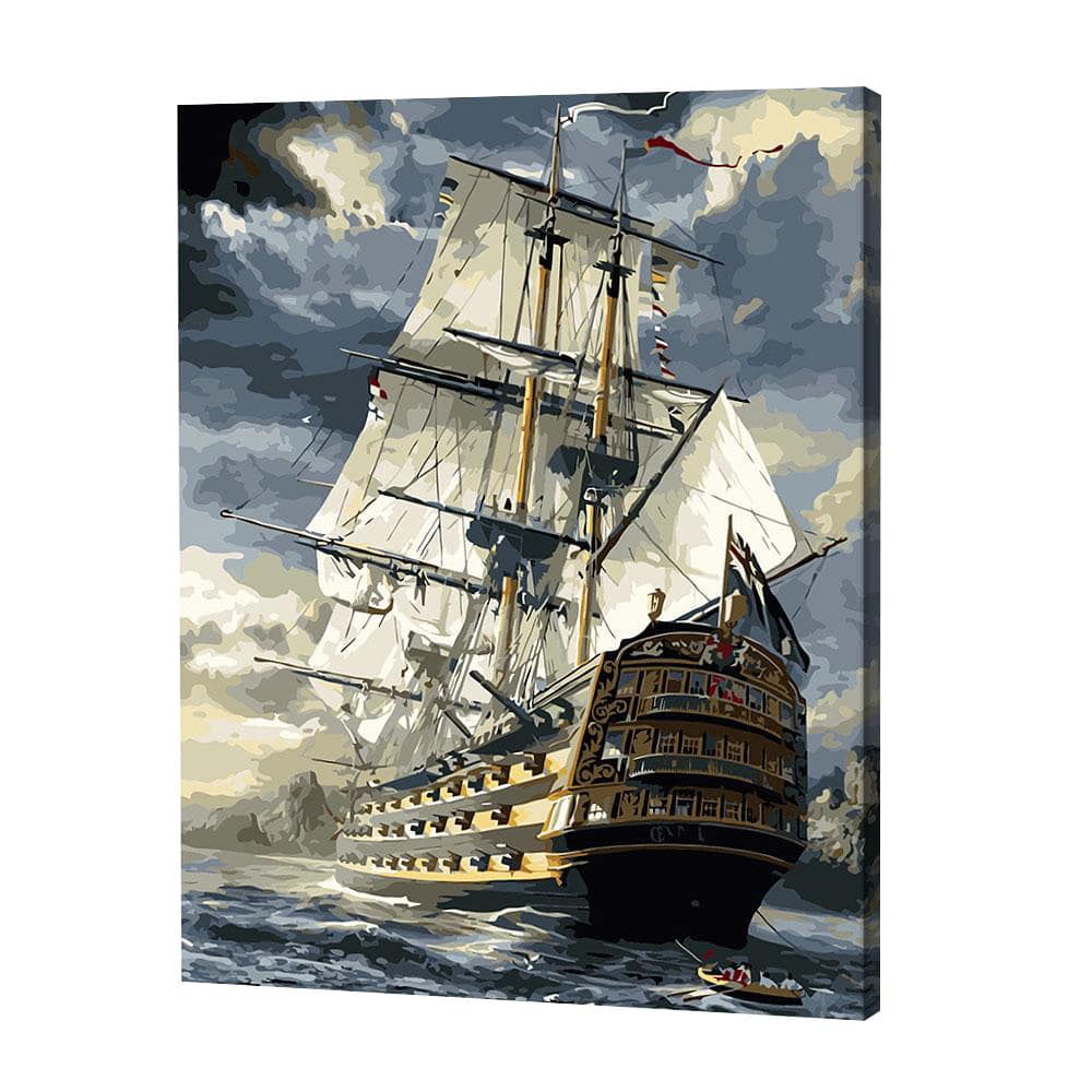 Ship at Stormy Sea | Diamond Painting