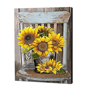Sunflowers In A Bucket | Diamond Painting