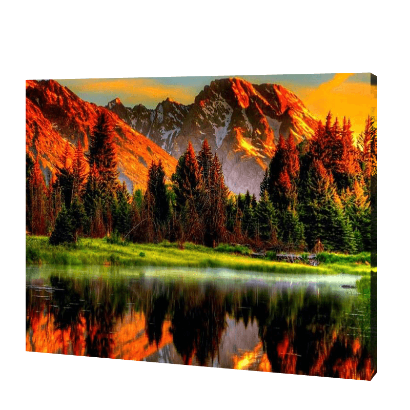 Sunset At The Mountains | Diamond Painting