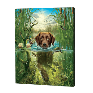 Swimming Dog | Diamond Painting