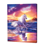 Load image into Gallery viewer, White Horse On Beach | Diamond Painting
