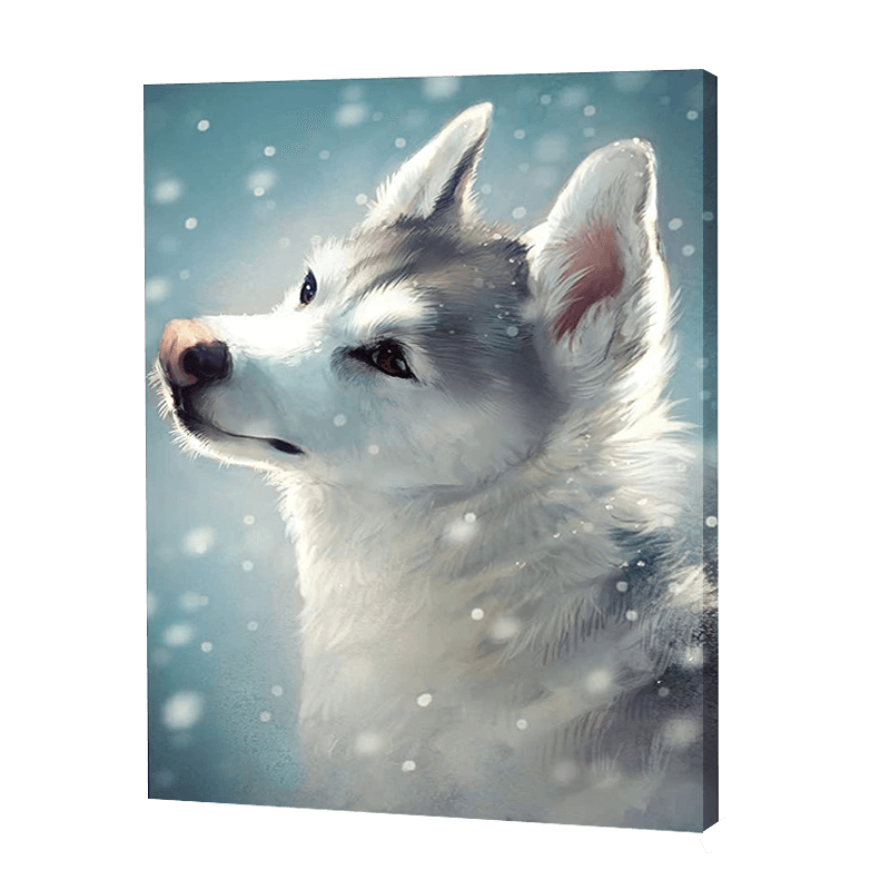White Wolf In Snow | Diamond Painting