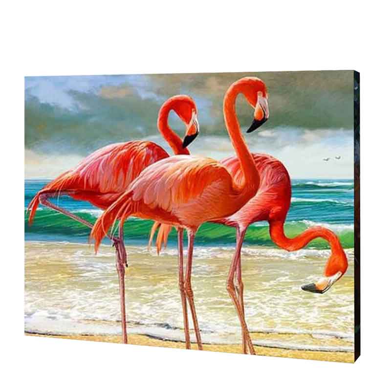 Beach & Flamingos Diamond Painting