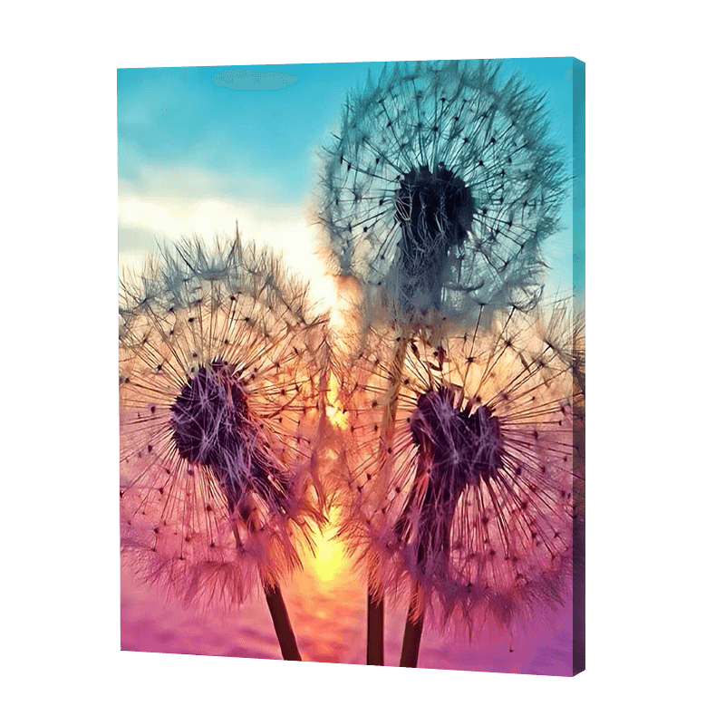 Dandelions In A Sunset | Diamond Painting